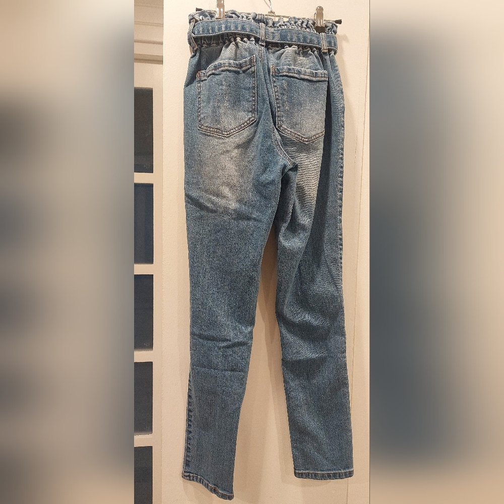 Black Label Blue Straight Leg Jeans Distressed - Picture 7 of 9